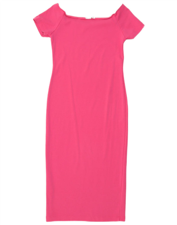 ZARA Skedekjole til kvinder UK 12 Medium Pink Bomuld