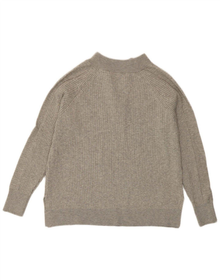 Marks & Spencer Dame sweater med lynlås-hals UK 14 Medium Grey Viscose