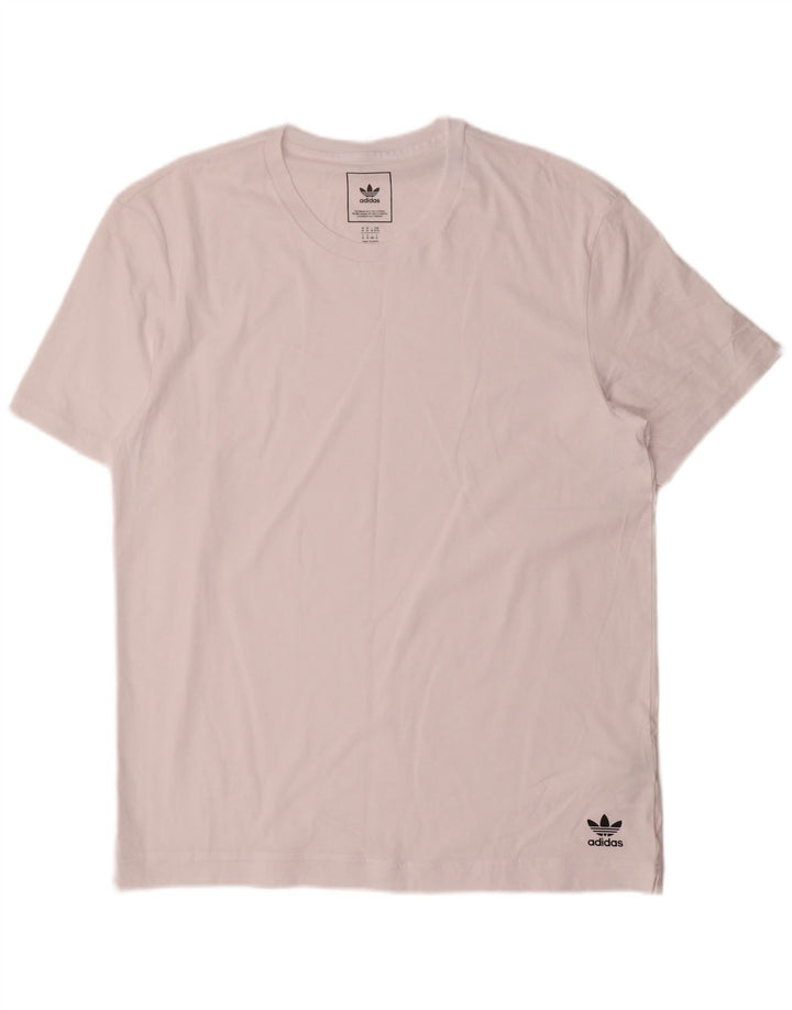 Adidas Herre T-Shirt Top XL Hvid Bomuld