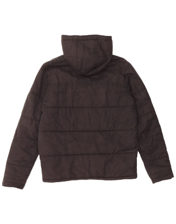 Levi's Herre hættepolstret jakke UK 38 Medium Sort Bomuld