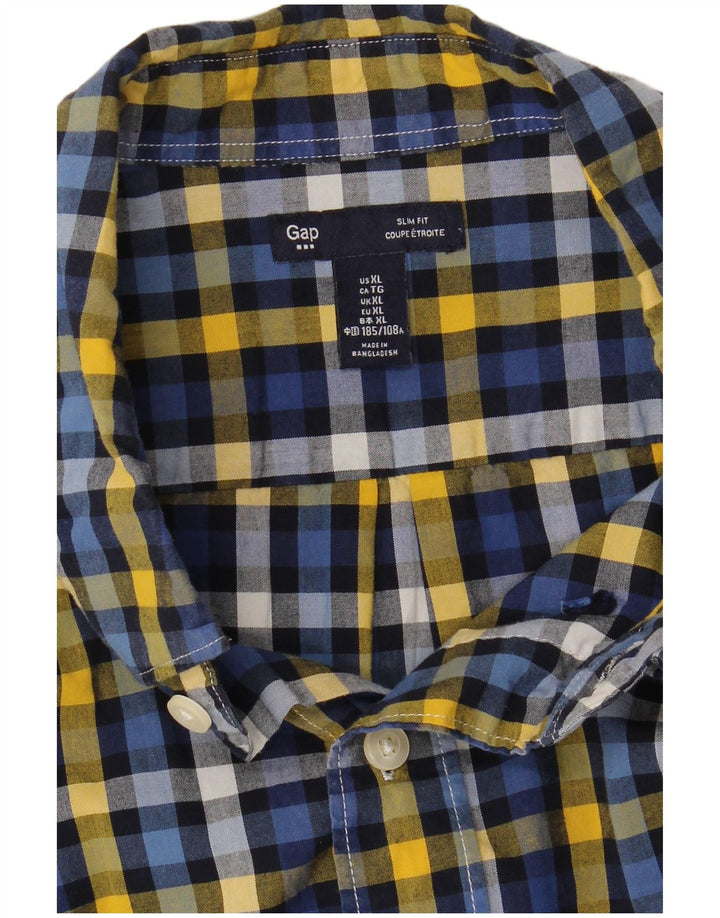 GAP Mens Slim Fit Shirt XL Multicoloured Check Cotton