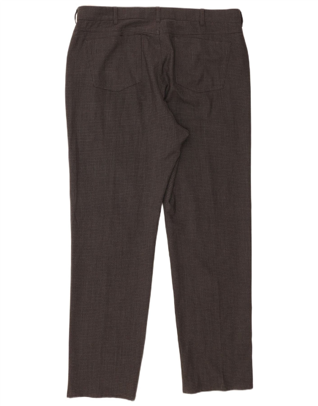 Marks & Spencer Straight Casual bukser til mænd W38 L31 Grå ternet polyester