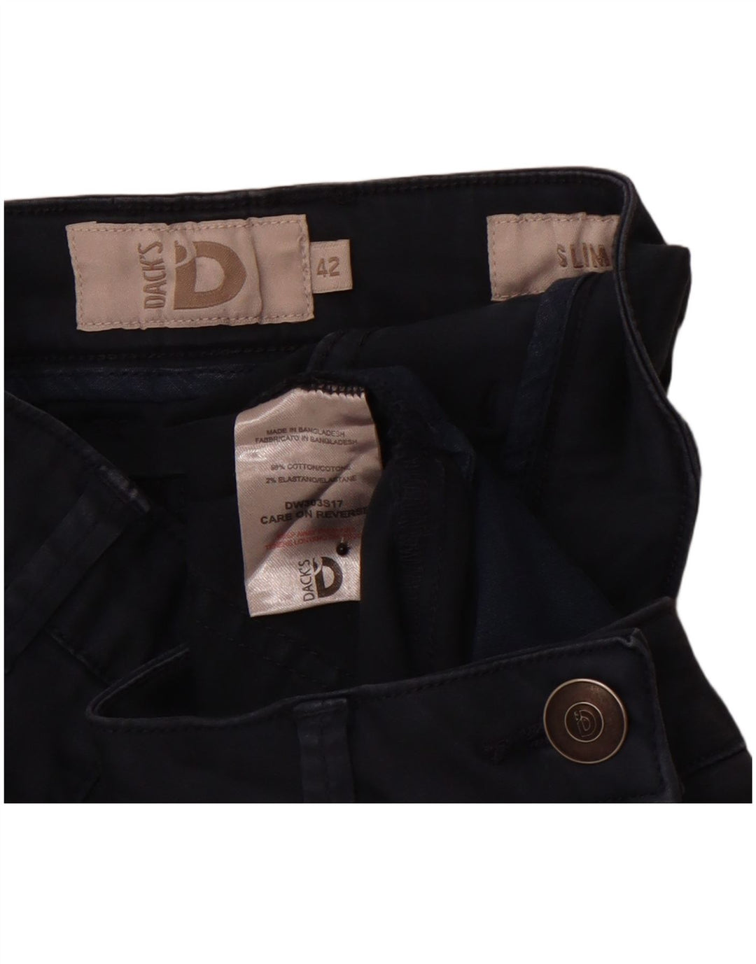DACK'S Slim Fit Casual Bukser IT 42 Medium W30 L29 Marineblå