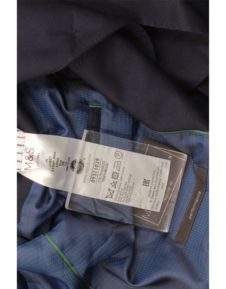 Marks & Spencer Herre 2-knaps blazerjakke UK 46 3XL Navy Blue Classic