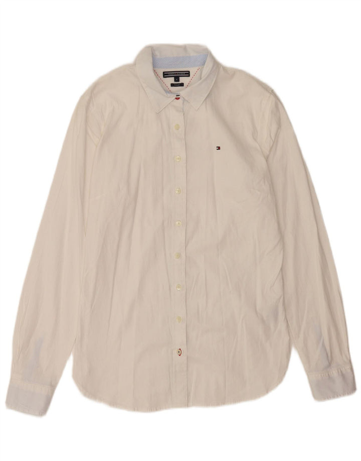 Tommy Hilfiger dameskjorte US 8 Medium hvid bomuld