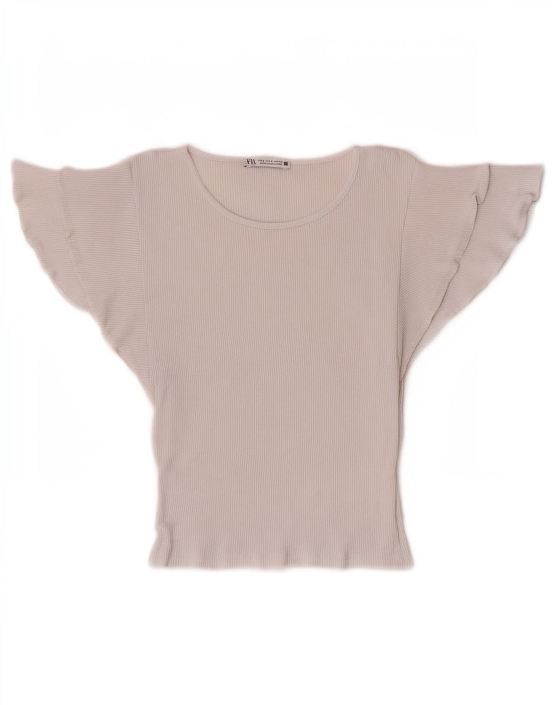 Zara Womens Crop Batwing Bluse Top UK 8 Small White Bomuld
