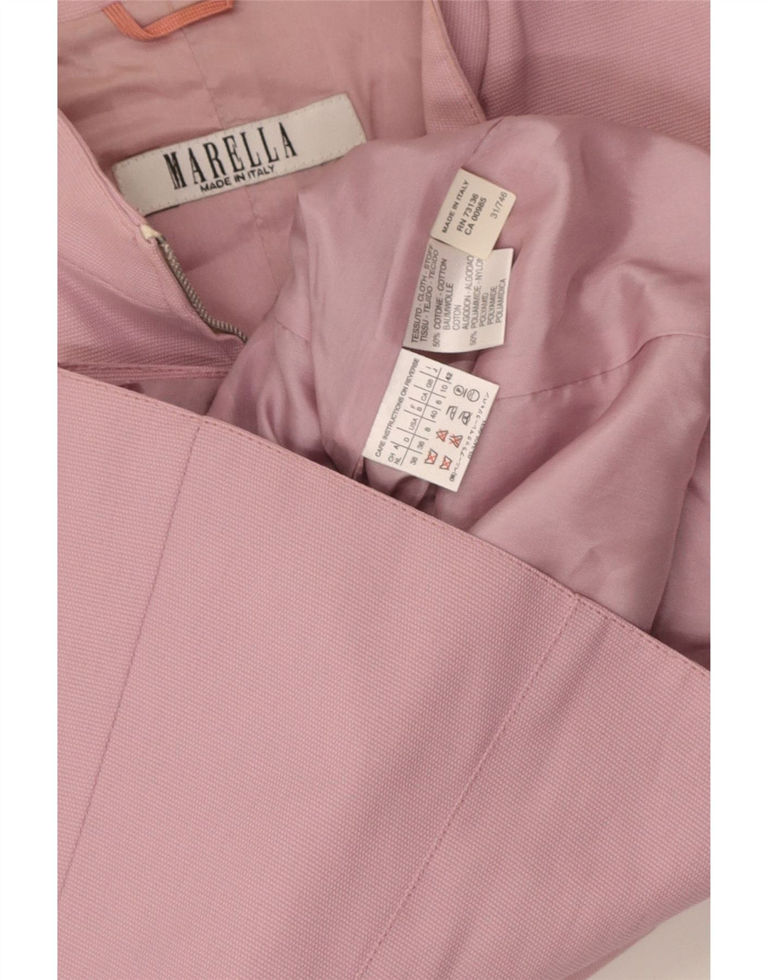Marella Dame Blazer Jakke UK 10 Lille Pink Bomuld