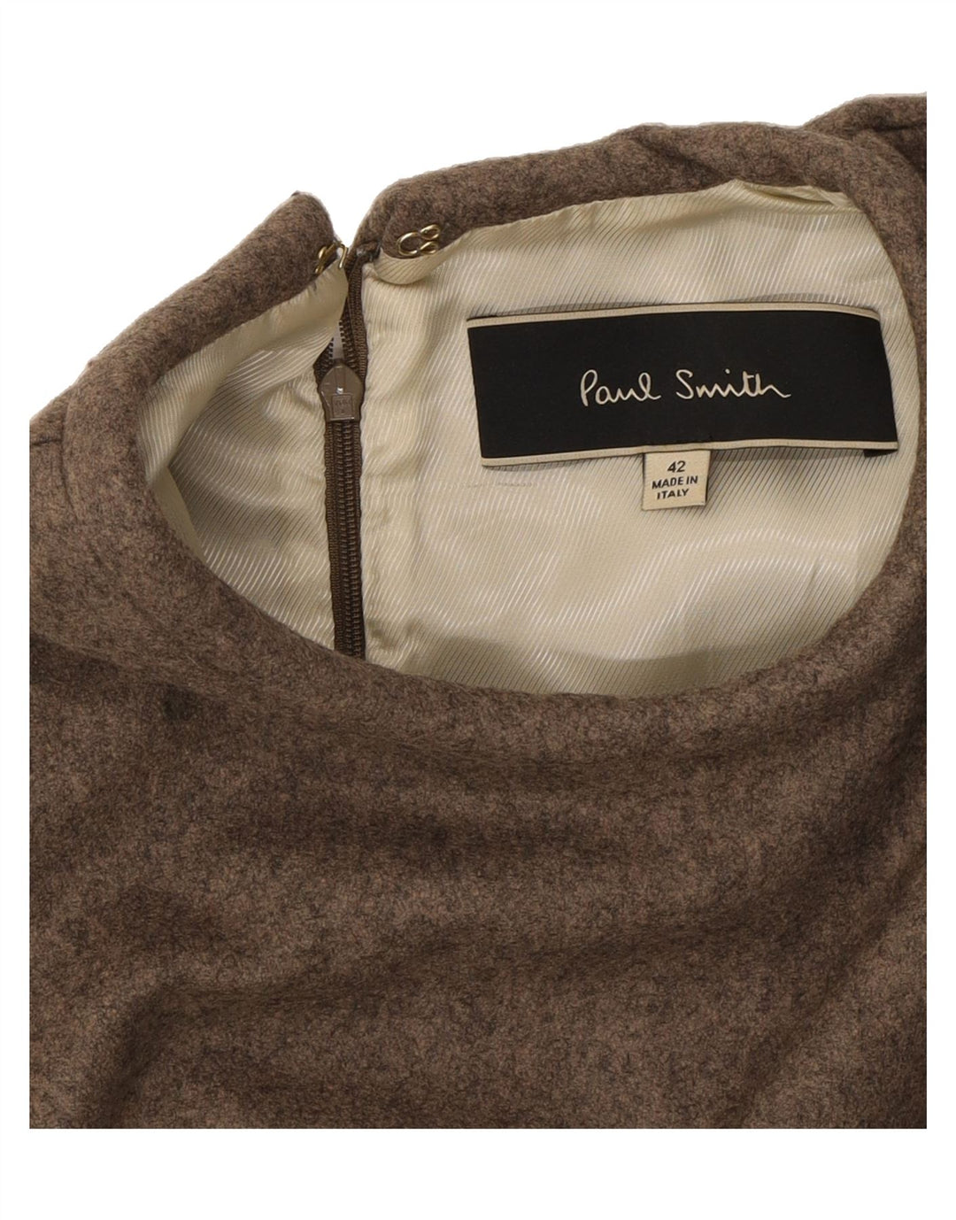 PAUL SMITH Womens Sheath Dress IT 42 Medium Brown Virgin Wool Vintage Paul Smith and Second-Hand Paul Smith from Messina Hembry 