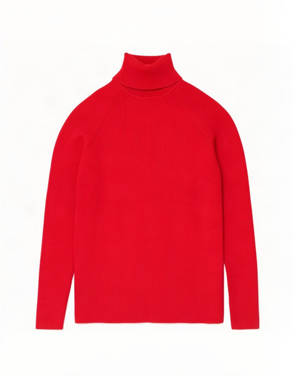Marks & Spencer Dame Rullehals sweater UK 14 Medium Rød Viscose