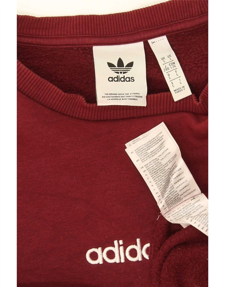 Adidas grafisk sweatshirt til mænd, stor rødbrun bomuld