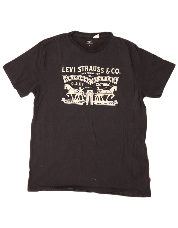 Levi's Herre grafisk T-shirt top mellem sort bomuld