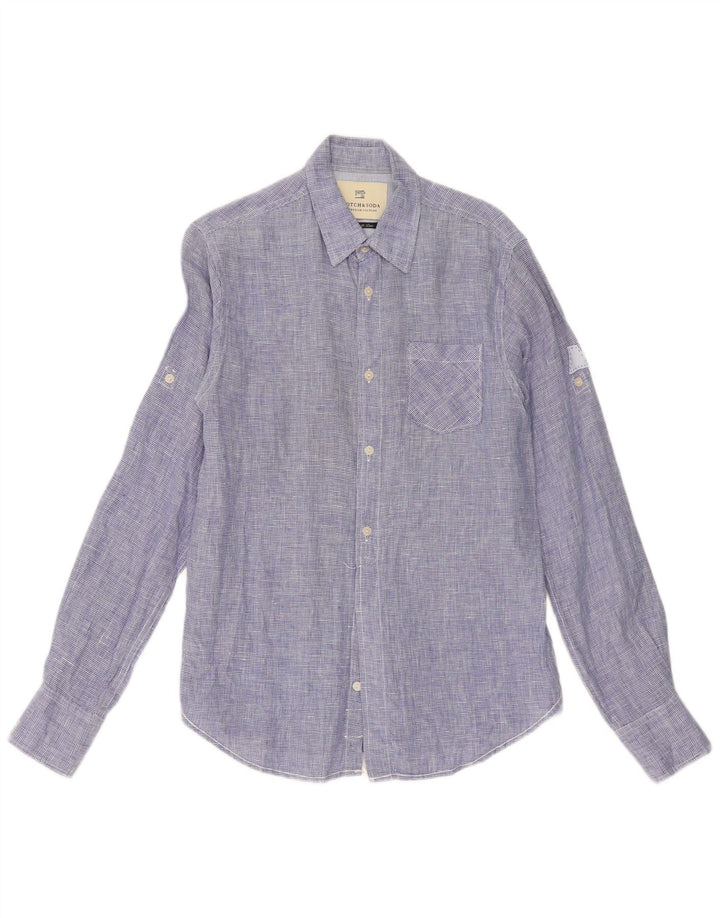 Scotch & Soda-skjorte til mænd, lille blå Houndstooth