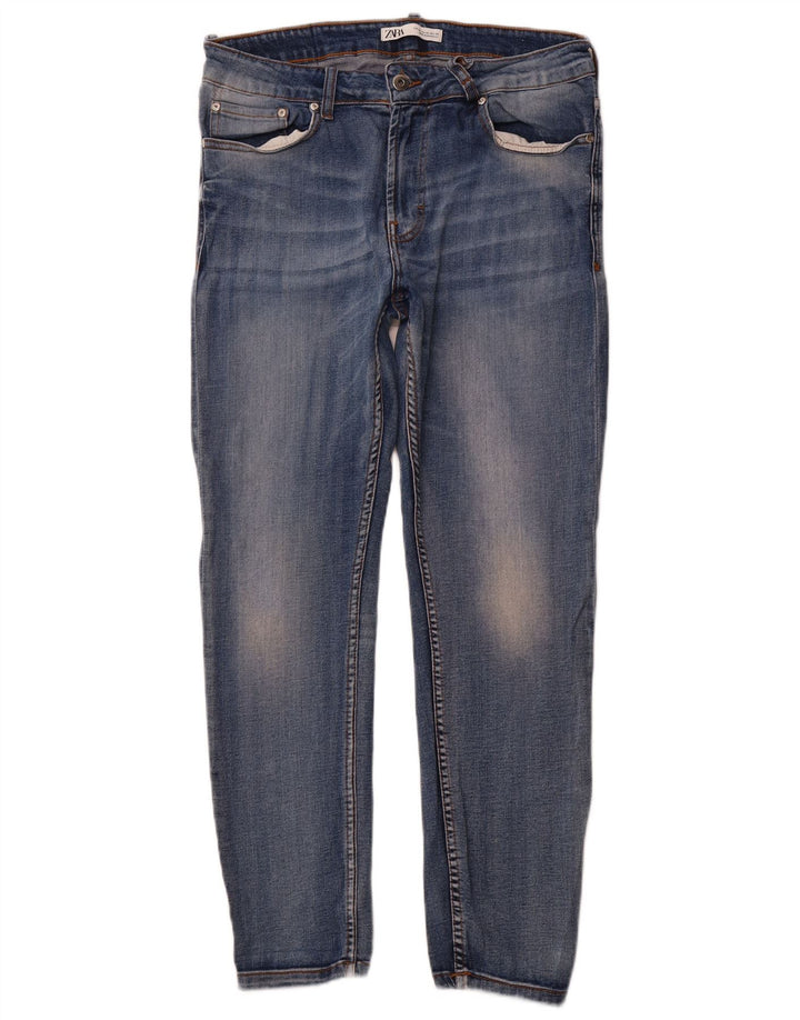 ZARA Herre Slim Jeans EU 44 Large W34 L29 Blå Bomuld