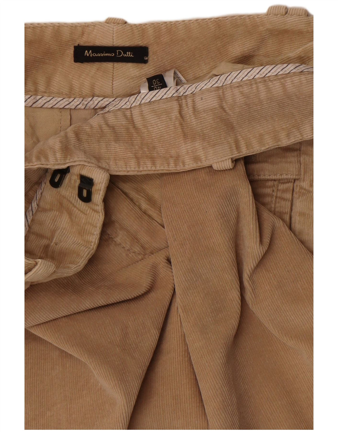 Massimo Dutti Dame Slim Corduroy Bukser EU 40 Medium W30 L27 Beige