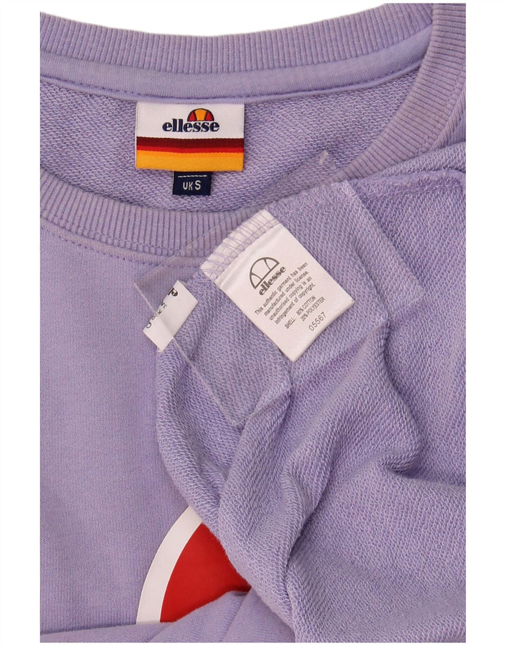 ELLESSE Mens Graphic Sweatshirt Jumper Small Purple Cotton