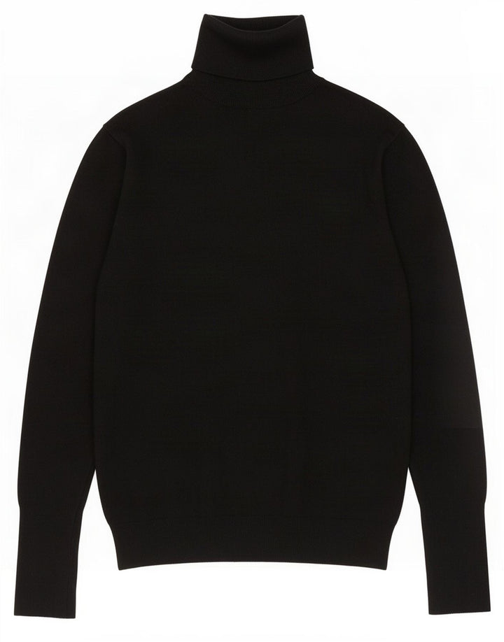 Zara Dame Roll Neck Jumper Sweater UK 14 Large Black