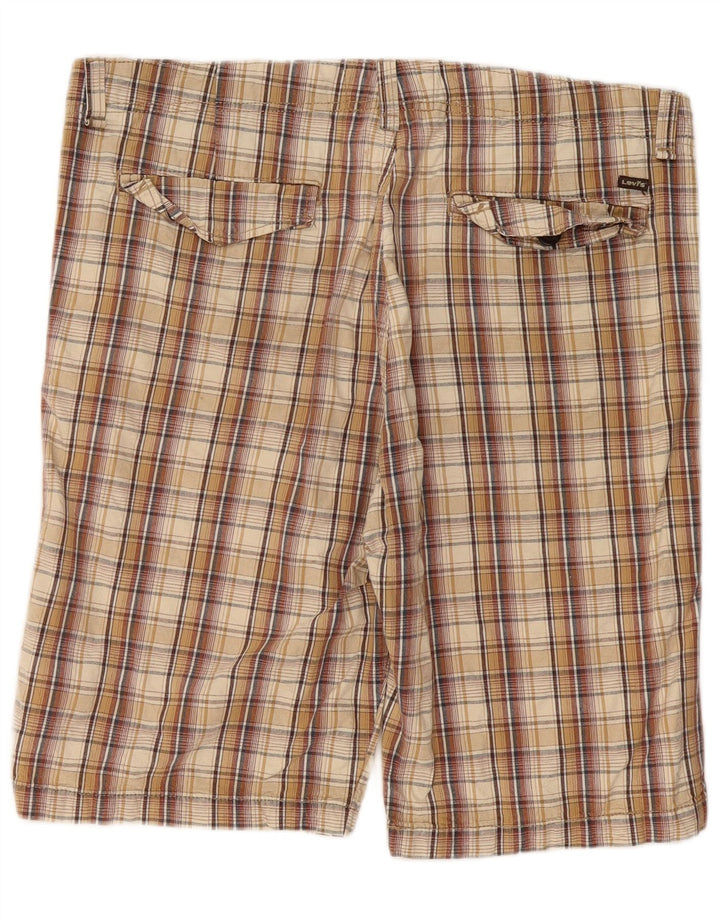 LEVI'S Mens Chino Shorts W36 Large Beige Check Cotton