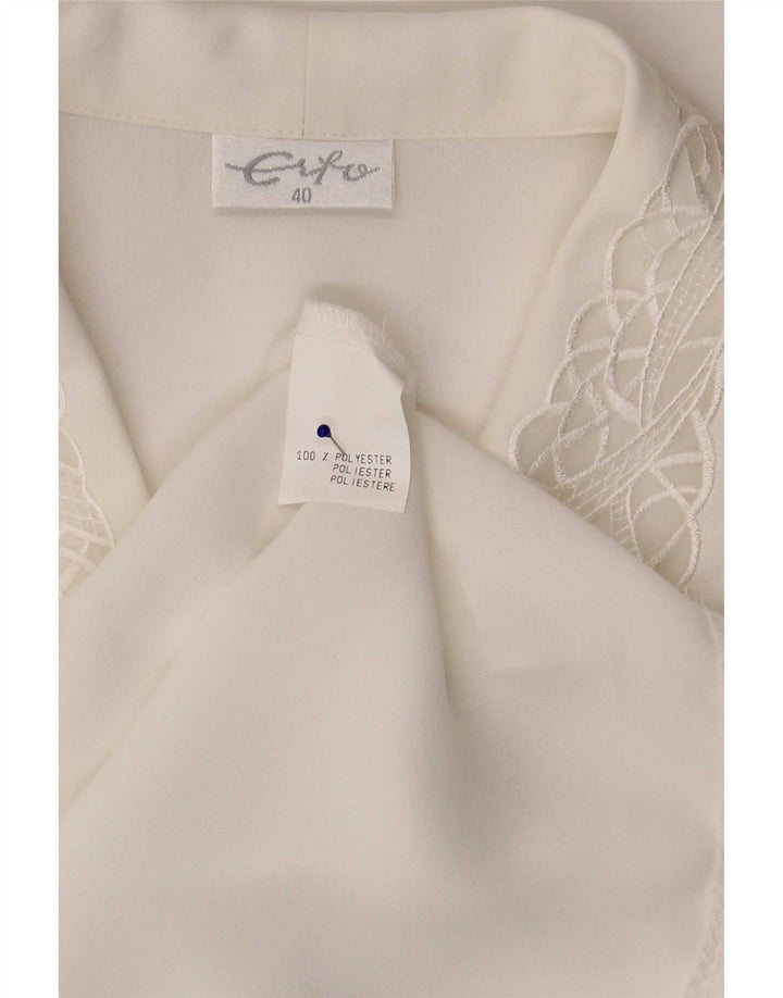 Vintage dameskjorte bluse EU 40 Medium White Polyester