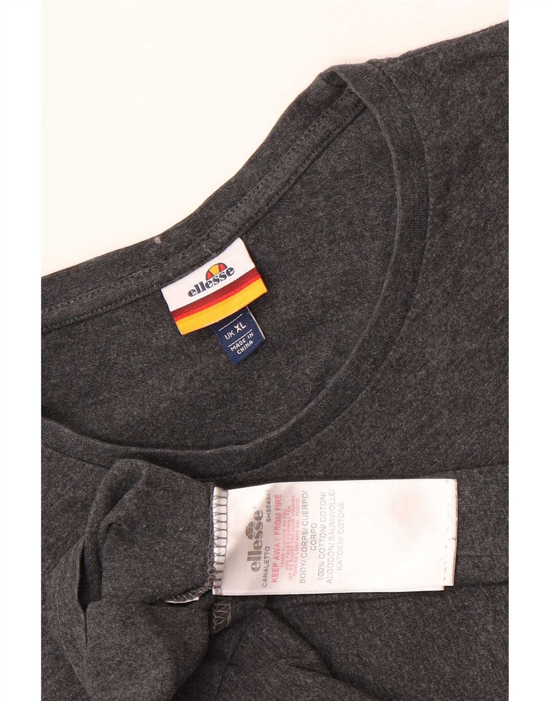 Ellesse Herre T-Shirt Top XL Grå Bomuld