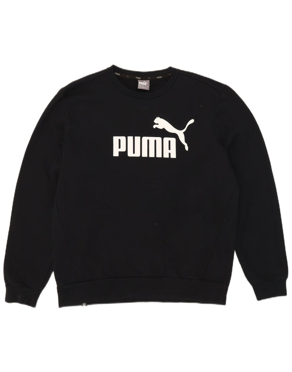 Puma Herre Grafisk Sweatshirt Jumper Stor Sort Bomuld
