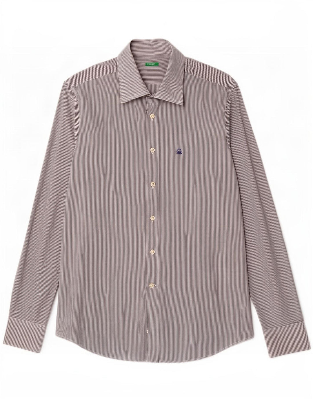 Benetton herreskjorte medium marineblå nålestribe