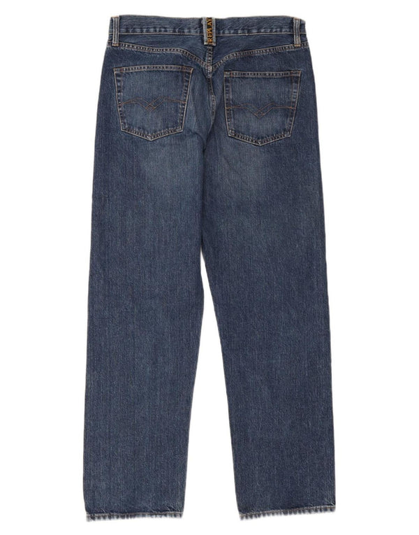Replay Herre Straight Jeans W34 L30 Blå Bomuld