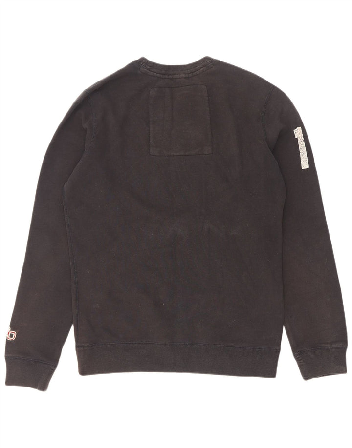 Superdry grafisk sweatshirt til mænd, lille sort bomuld