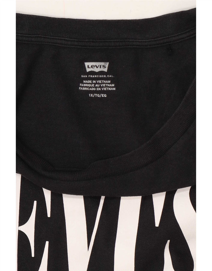 Levi's Dame Grafisk T-Shirt Top UK 18 XL Sort