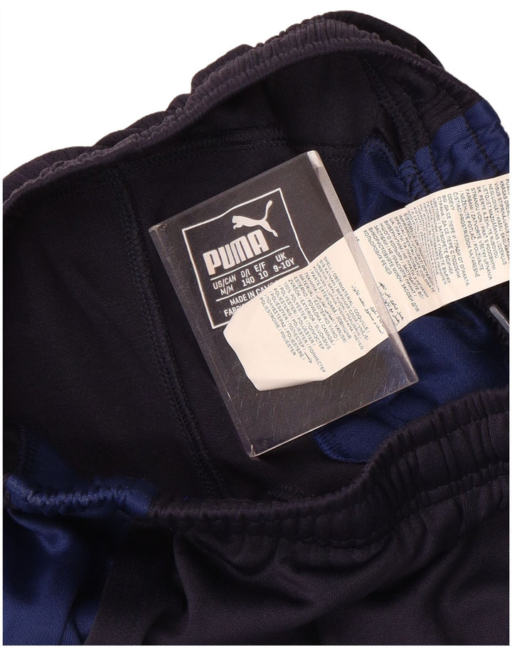 PUMA Træningsdragtsbukser til drenge 9-10 år Navy Blue Colourblock Polyester