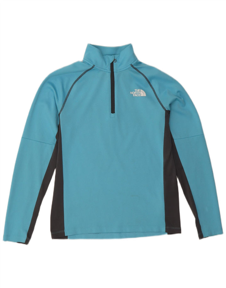 The North Face Herre Zip Neck Pullover Træningsdragt Top Lille Blå Colourblock