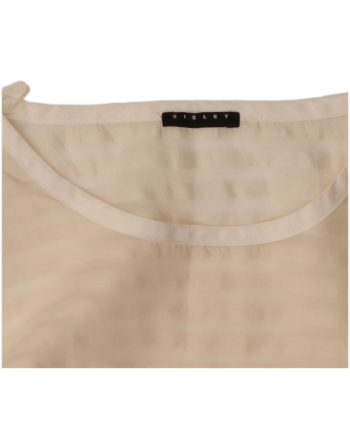 SISLEY Damebluse Top UK 12 Medium Off White Stribet
