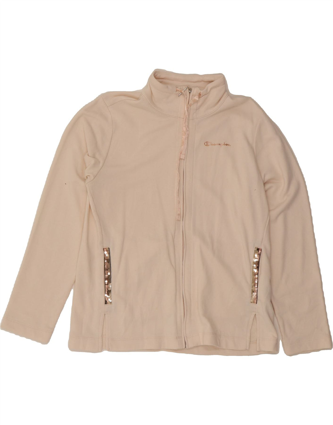 CHAMPION Womens Tracksuit Top Jacket UK 20 2XL Beige Cotton Vintage Champion and Second-Hand Champion from Messina Hembry 