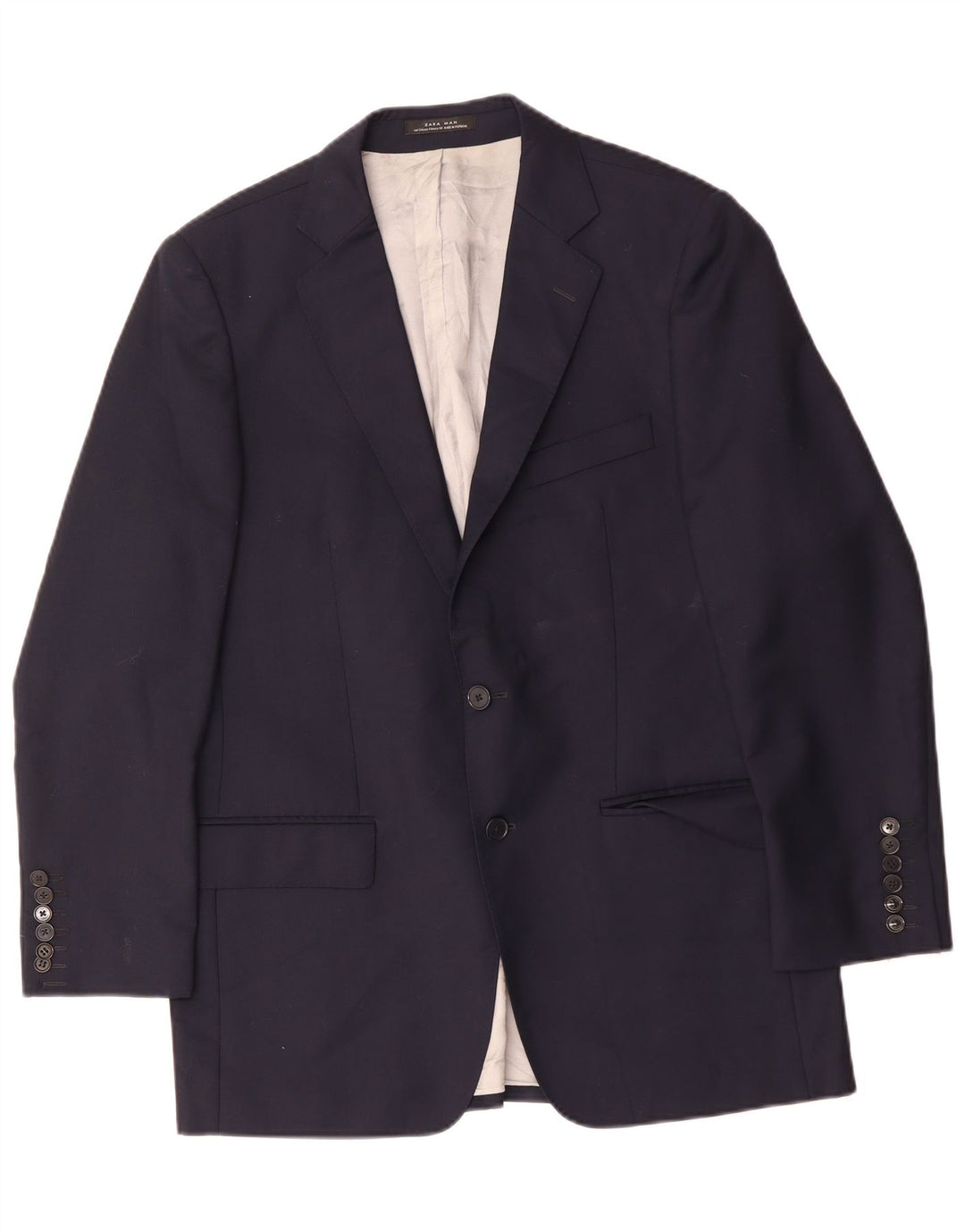 Zara Herre 2-knaps blazerjakke EU 54 XL Marineblå