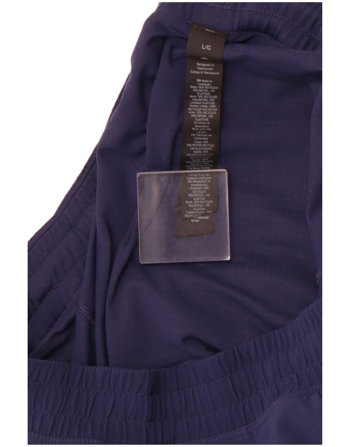 LULULEMON Sportsshorts til kvinder UK 14 Large Navy Blue Polyester