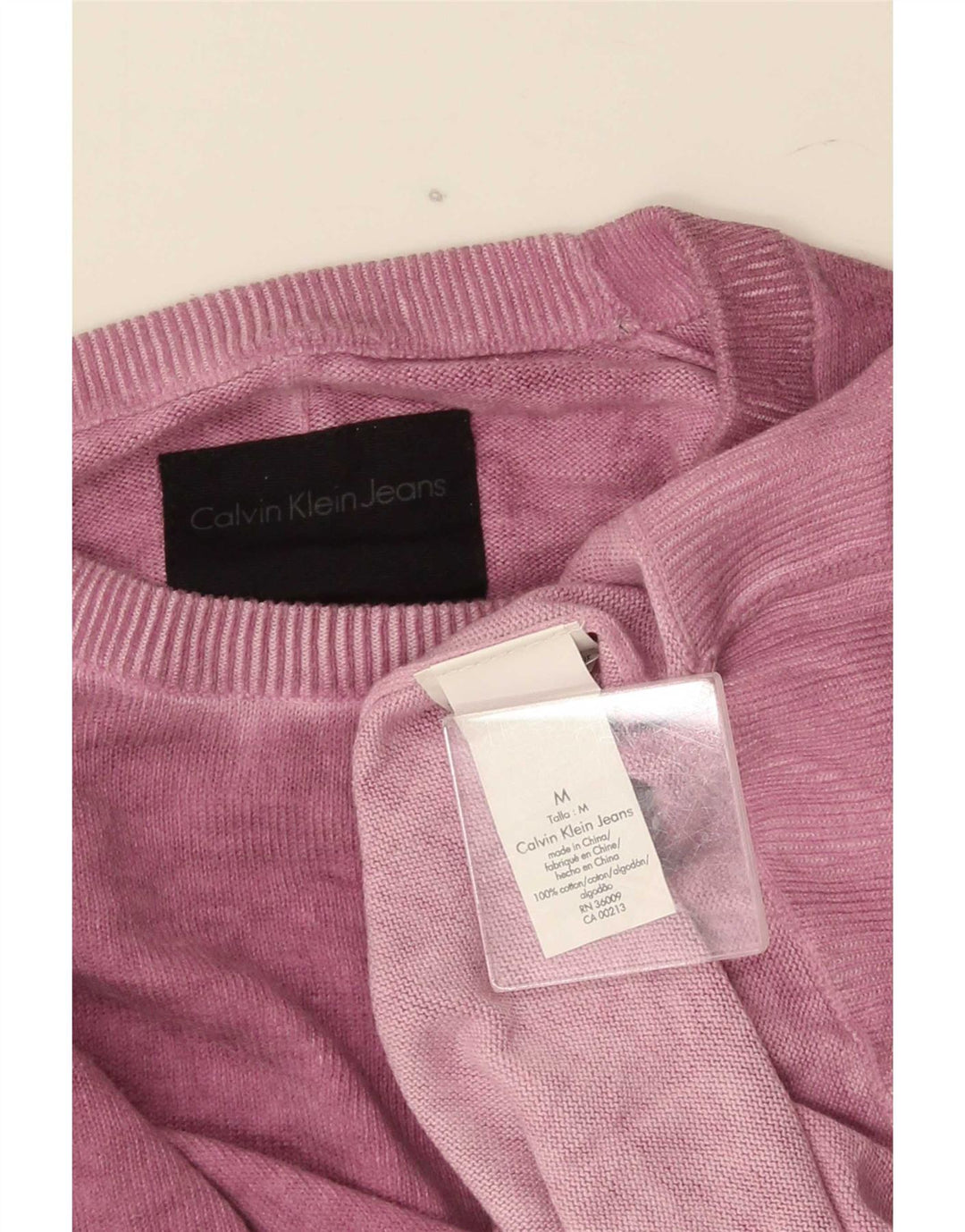 Calvin Klein Jeans Herre Crew Neck Jumper Sweater Medium Pink Bomuld