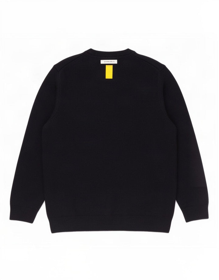 Lyle & Scott Herre sweater med rund hals, stor marineblå uld