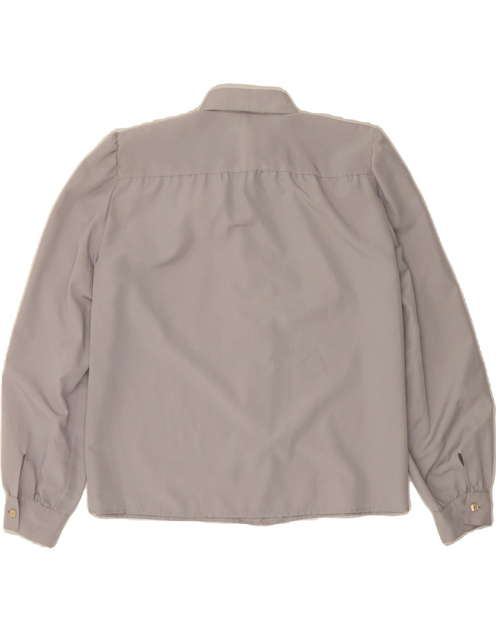 VINTAGE Womens Shirt Blouse UK 16 Large Grey Vintage Vintage and Second-Hand Vintage from Messina Hembry 