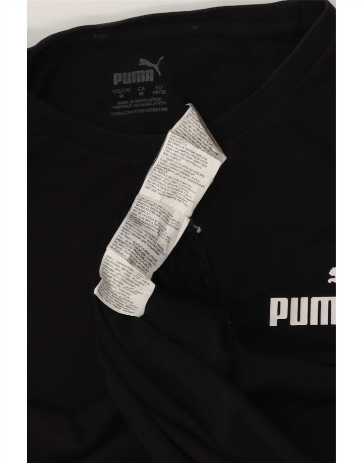 Puma Herre T-Shirt Top Medium Sort Bomuld