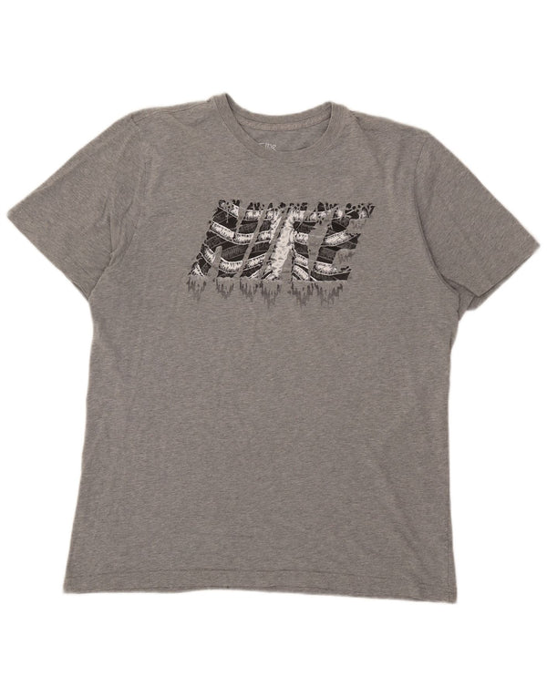 Nike Herre Standard Fit Grafisk T-Shirt Top XL Grå