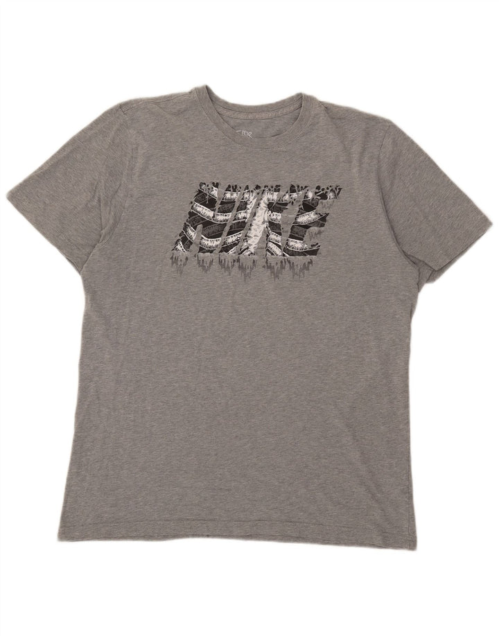 Nike Herre Standard Fit Grafisk T-Shirt Top XL Grå