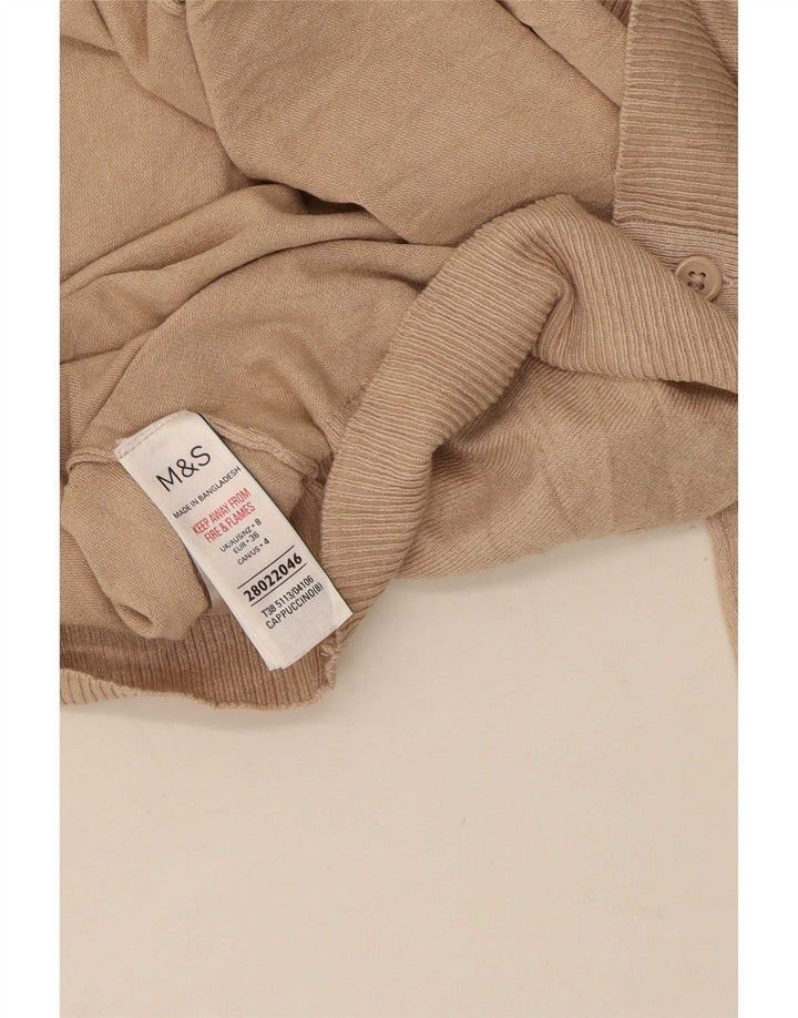Marks & Spencer Dame Cardigan Sweater UK 8 Small Beige Viscose