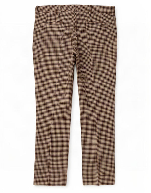 Zara lige chinosbukser til kvinder Medium W28 L28 brun ternet polyester