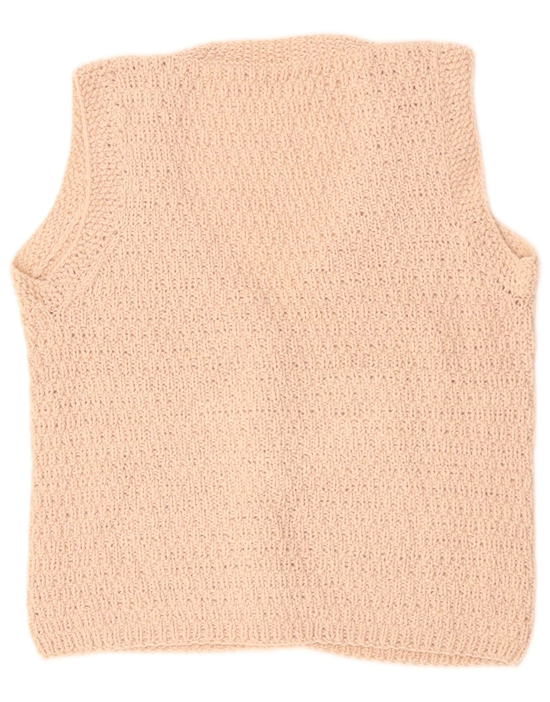 VINTAGE Dame ærmeløs cardigan sweater UK 14 Medium Beige