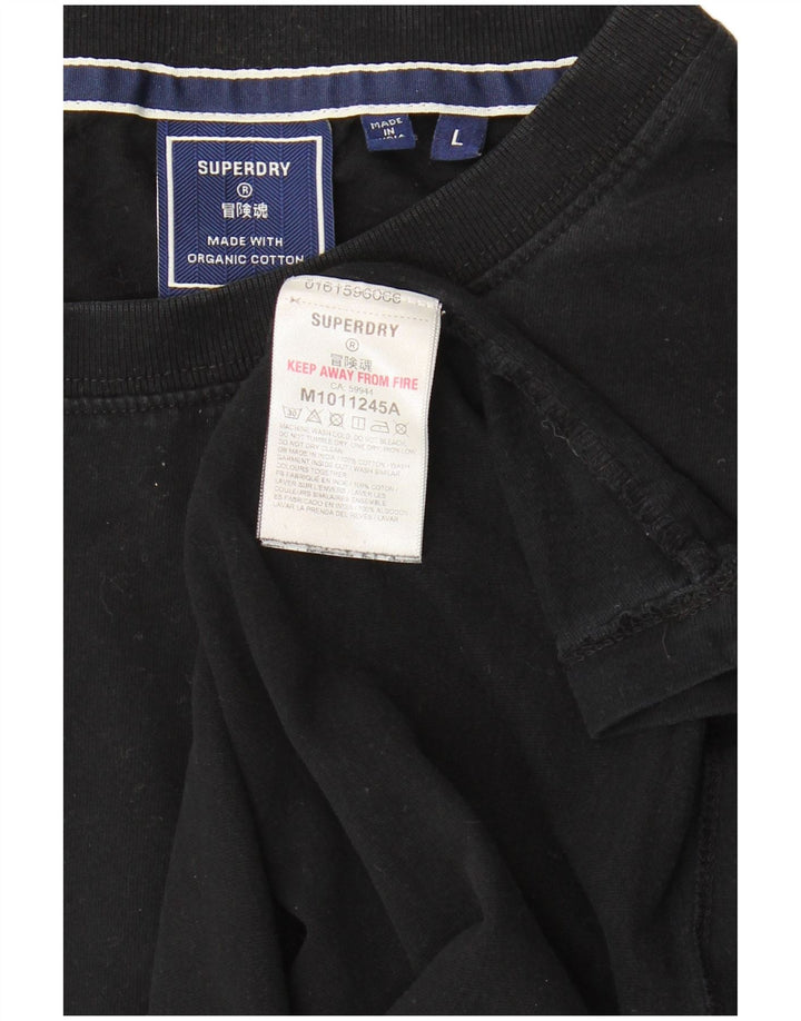 Superdry T-shirt top til mænd, stor sort bomuld