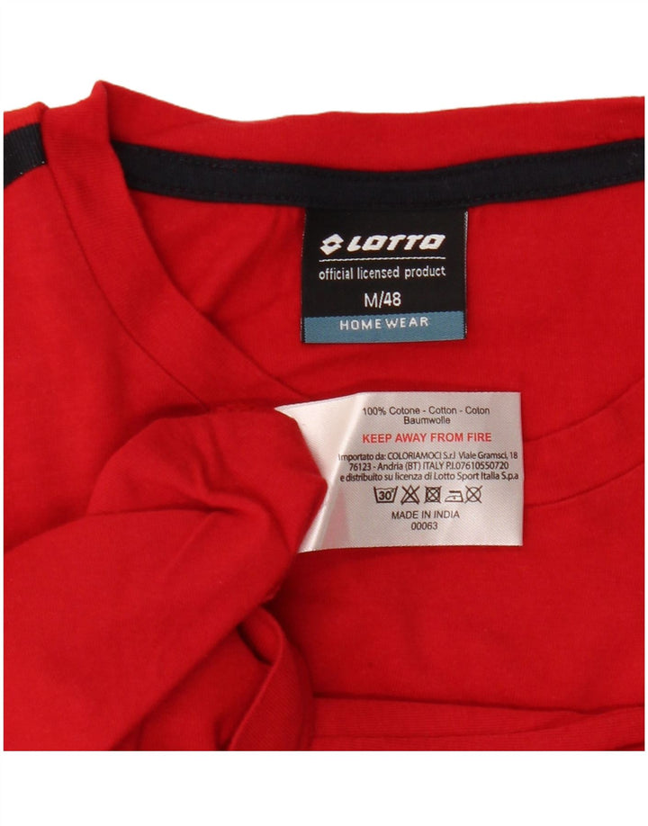 LOTTO Herre Grafisk T-Shirt Top IT 48 Medium Rød Bomuld