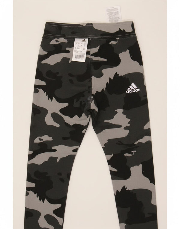 Adidas Pige Leggings 9-10 År Grå Camouflage Bomuld