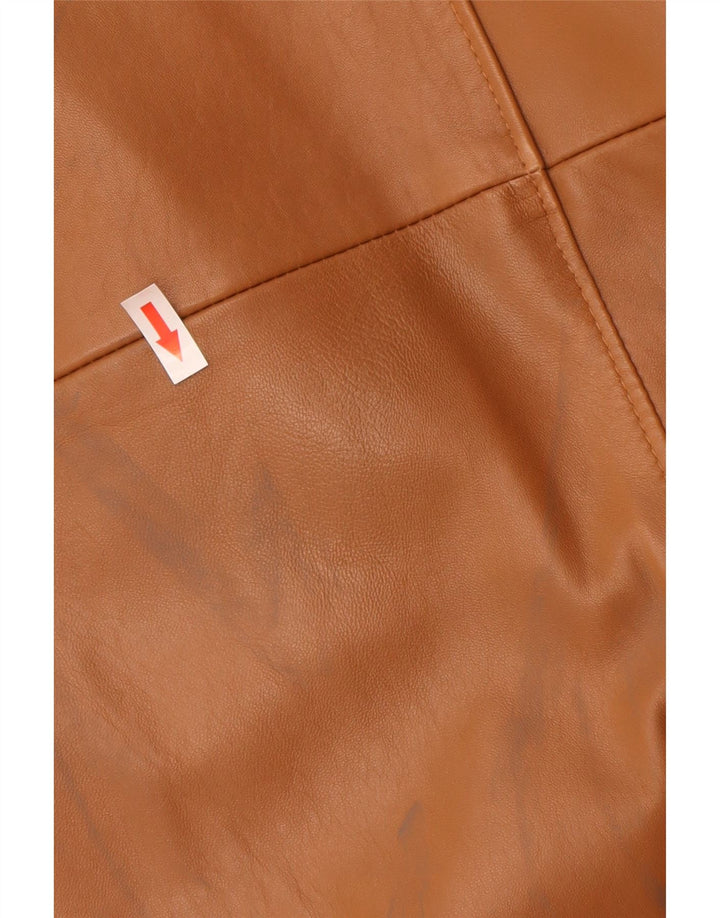 Vintage oversize læderjakke til kvinder EU 44 XL brunt læder