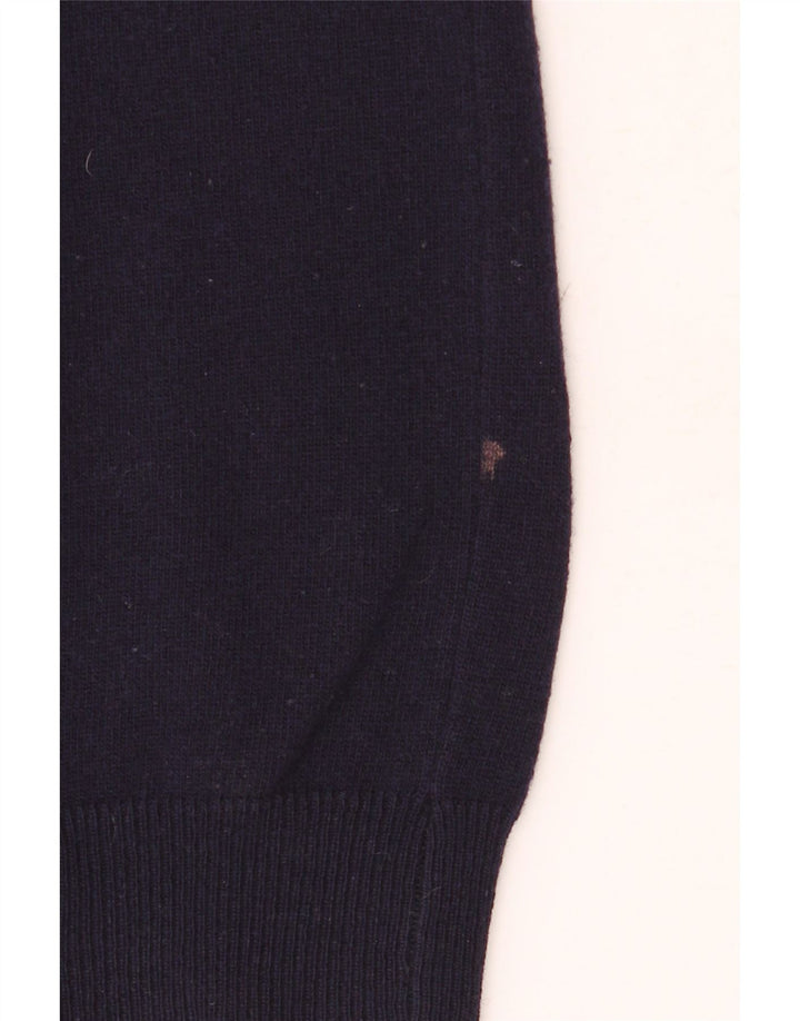 Henry Cottons Herre V-hals trøje Sweater Stor marineblå ny uld