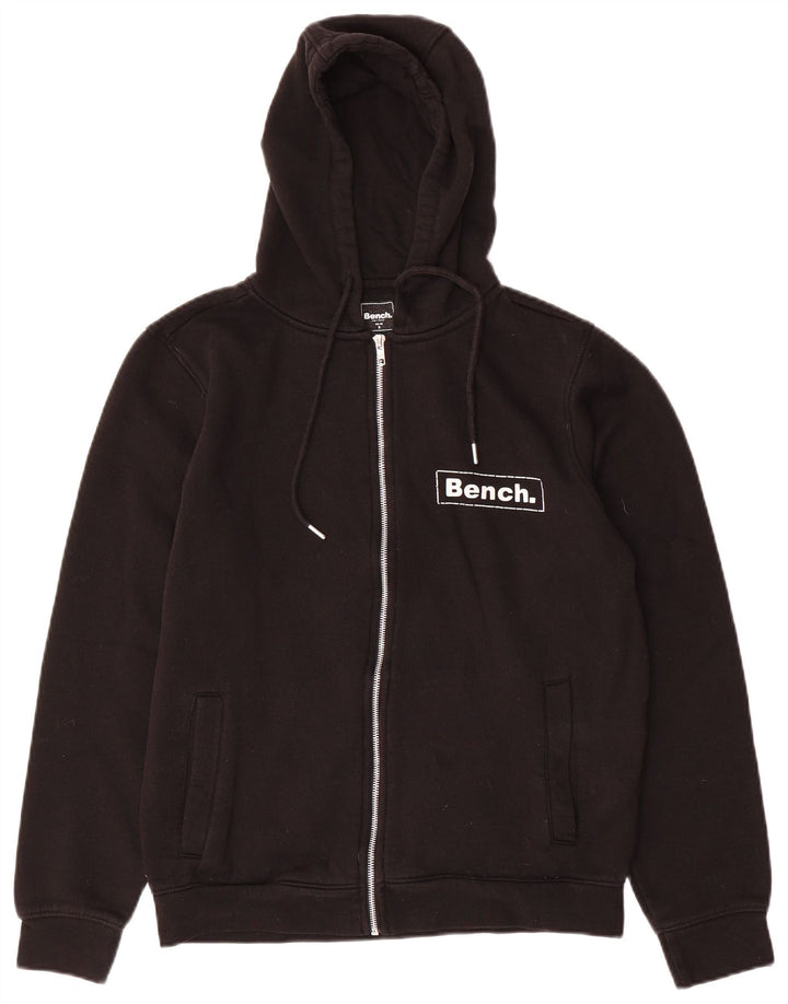 BENCH Mens Zip Hoodie Sweater Small Black
