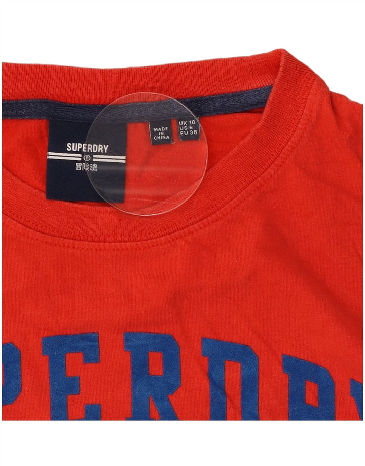 Superdry Graphic T-Shirt Top UK 10 Lille Rød